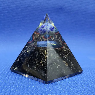 Black Tourmaline With Lapis Ball Pyramid