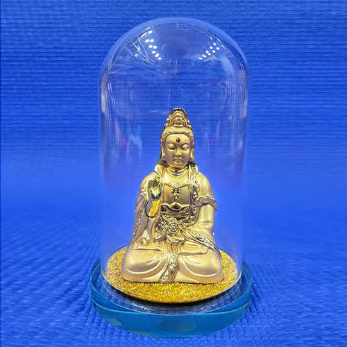 Gold Kwanyin wh Glass
