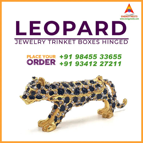 LEOPARD JEWELRY TRINKET BOXES HINGED